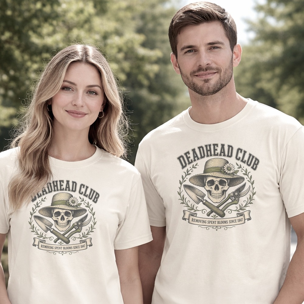 Deadhead Club Skull in Straw Hat Badge Tee